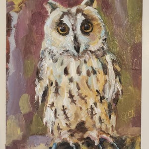 Origineel kunstwerk uildierschilderij 6 x 8 inch olieverfschilderij