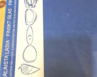 Carnet d&#39;identification en verre d&#39;art finlandais « Brochures des années 1950 » Finlande