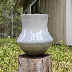 Grand vase Hagi-yaki Yoshika Taibi, atelier de poterie d'art vintage japonais
