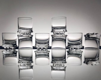 Timo Sarpaneva Iittala, set of eight shot glasses, string of pearls, Helminauha, mid century modern high quality barware