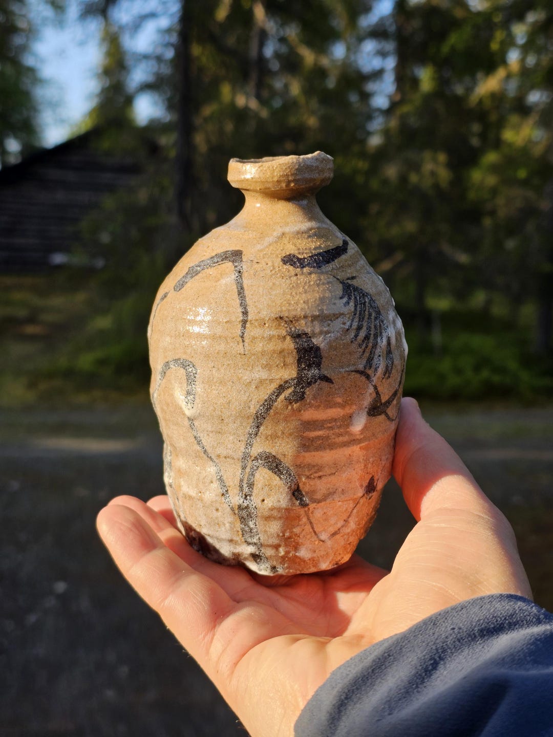 Painted Karatsu Sake Bottle by Suzuki Goro - Etsy