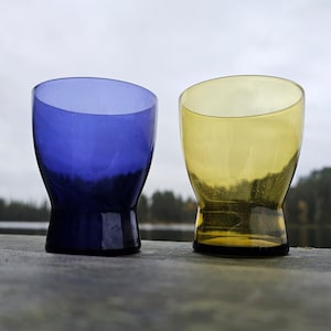 Saara Hopea Nuutajarvi pair of tumbler &quot;1710&quot; vintage 7 Oz drinking glass