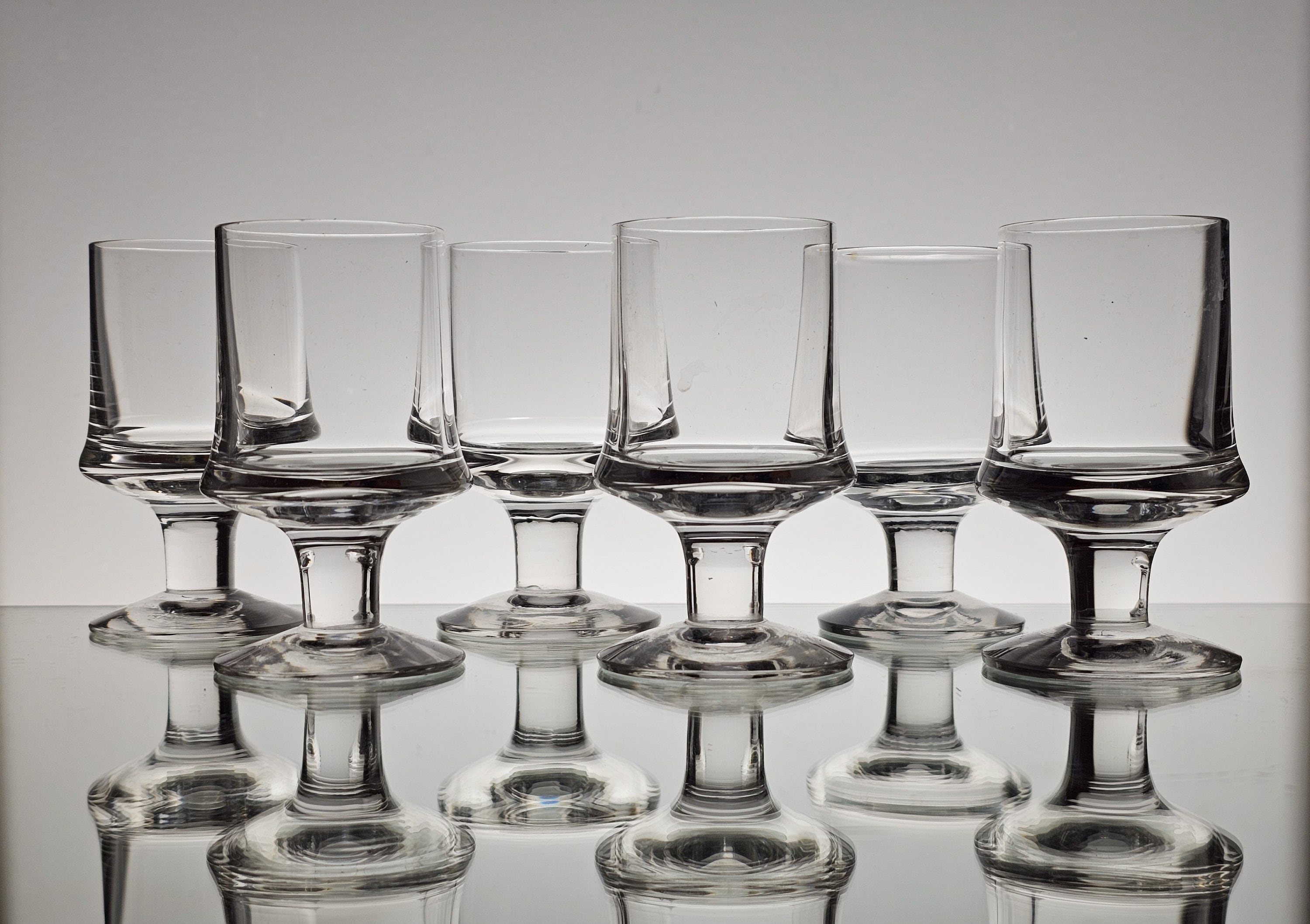 Tapio Wirkkala set of six shot glasses "Marski" from 1960s Iittala Finland