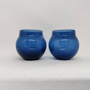 Timo Sarpaneva Iittala Aroma Tumblers: Hand Blown Deep Blue Glass, Pair