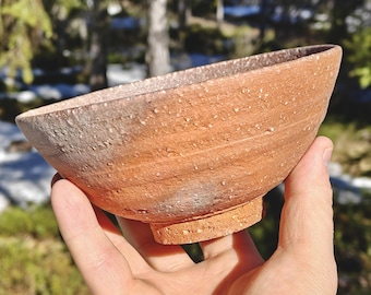 Japanese Shigaraki chawan by Honiwa Rakunyu, vintage Japanese matcha tea bowl