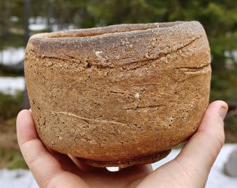Yasuhisa Kohyama Shigaraki chawan, tazón de té con glaseado de ceniza natural