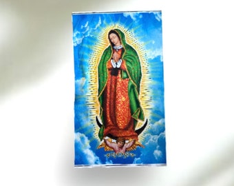 Giant image of Virgen de Guadalupe L58"XW34" Wall Felt Panel Fabric Image of Our Lady of Guadalupe -  Image on Felt - Wall Panel Print