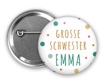 Button Schwester / Bruder mit eigenem Namen