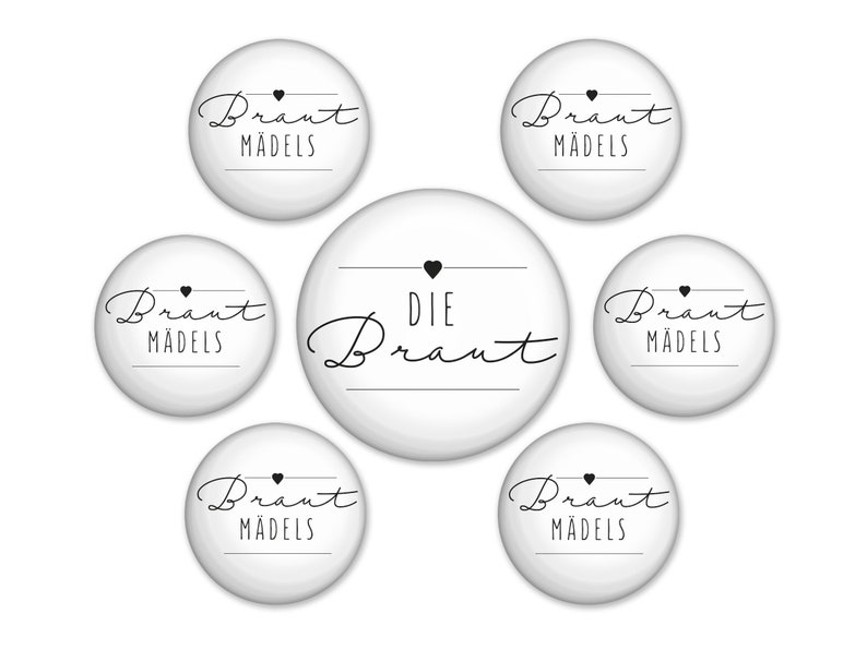 Braut-Button-Set Herz image 1