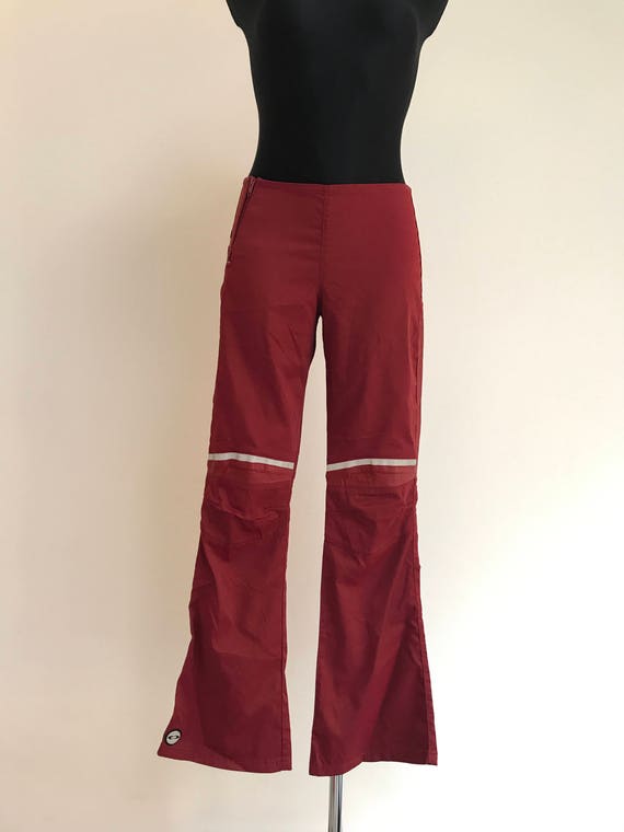 high waisted windbreaker pants