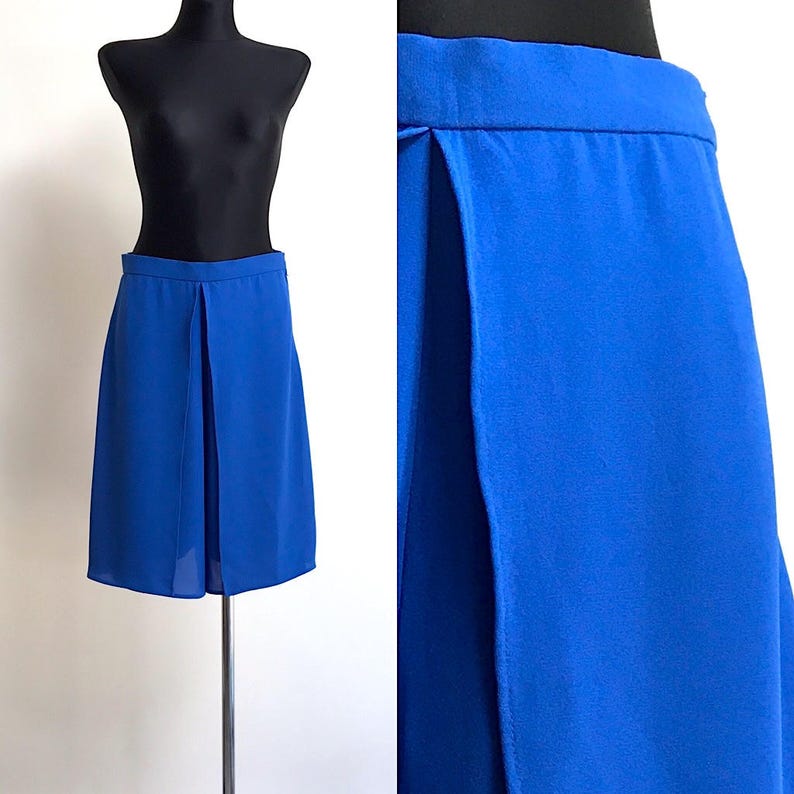 1990s Women's Vintage Blue Culottes Divided Skirt Loose | Etsy