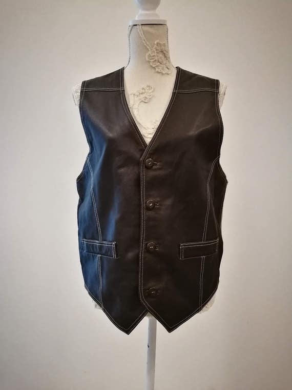 MOTO BIKER – – Rocker – tempo libero Tan//Gilet tessile in Nero con blu