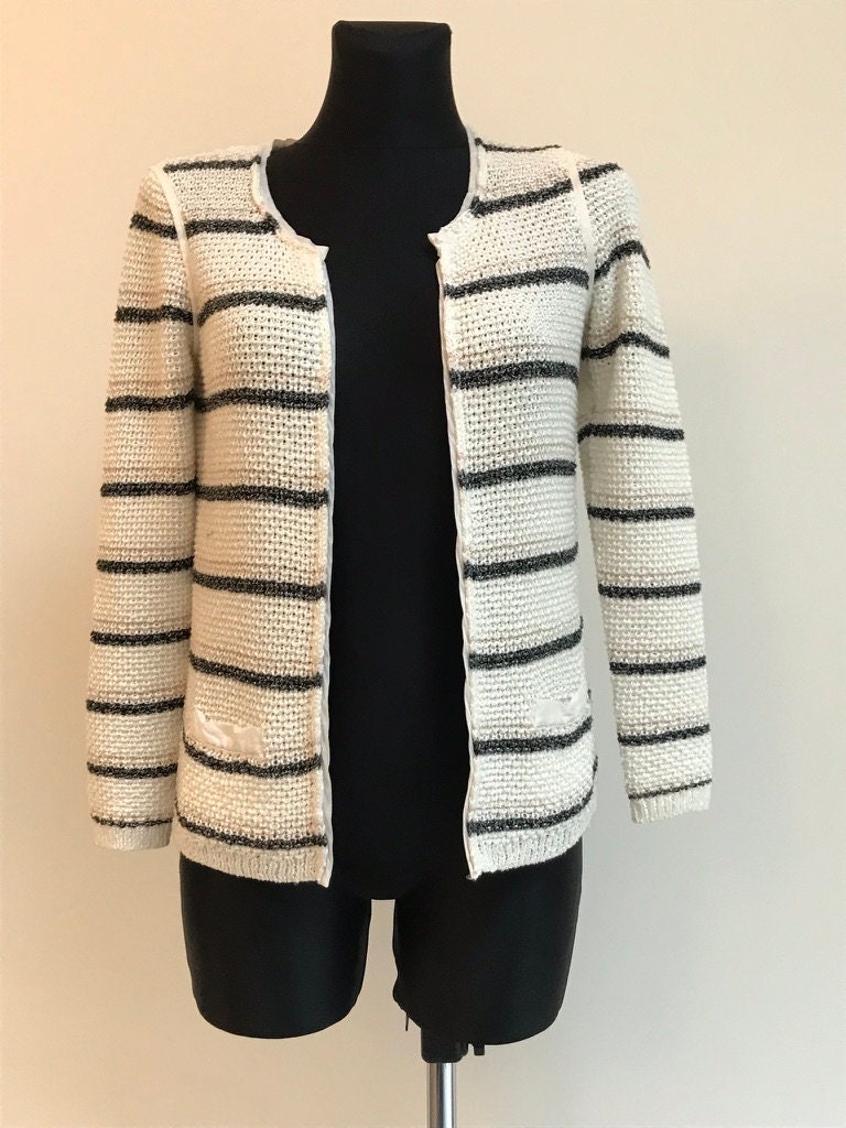 CHANEL CHANEL Short sleeve sweater P61591K47176 wool Beige Used