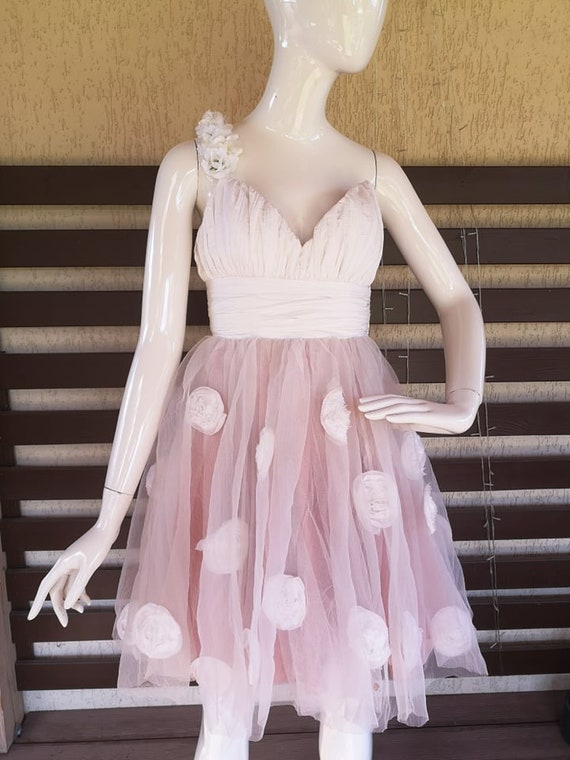 strapless open back dress Halter Neck Plunge Floral Midi Dress in Pink