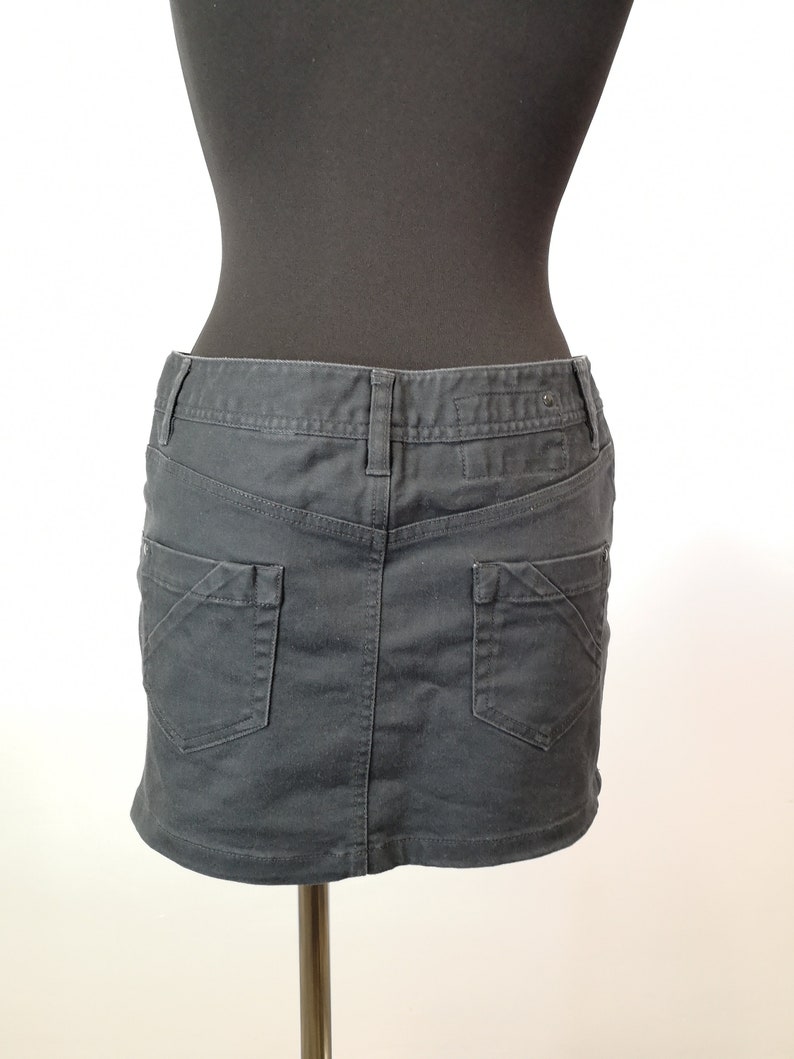 dark grey denim skirt