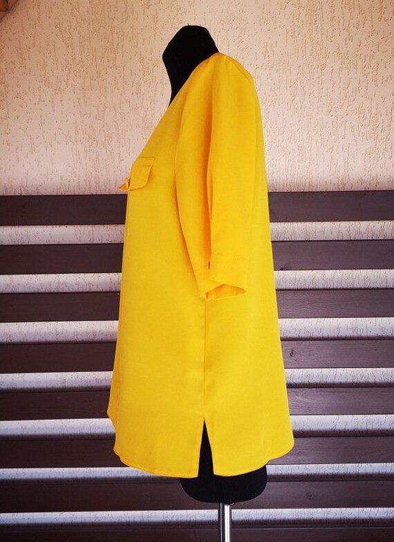 1990's Martinelli Bright Yellow Blouse Everyday S… - image 3