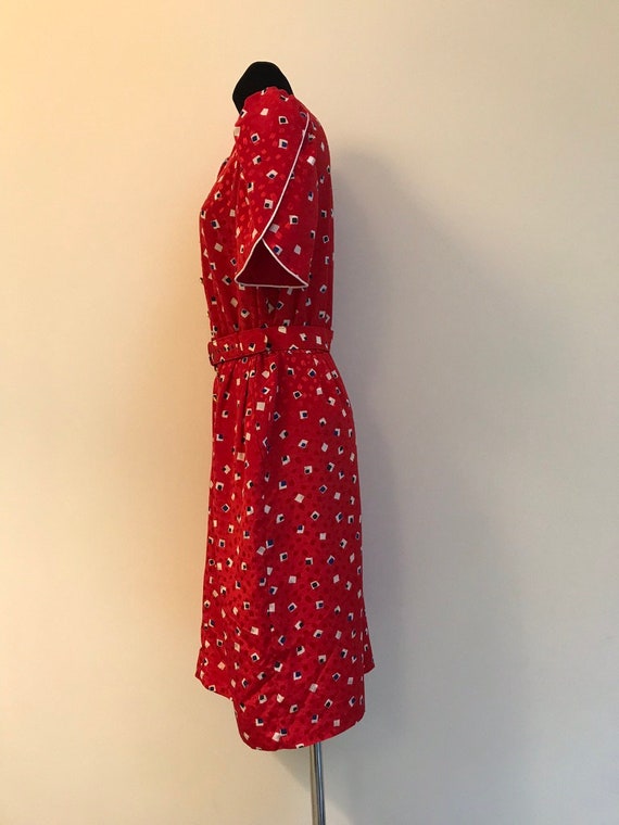 Princess Diana Mood Dress 1990's Vintage Red Squa… - image 3