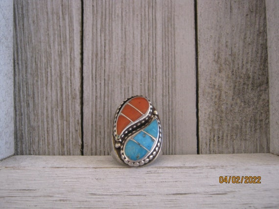 CORAL and TURQUOISE RING - image 3