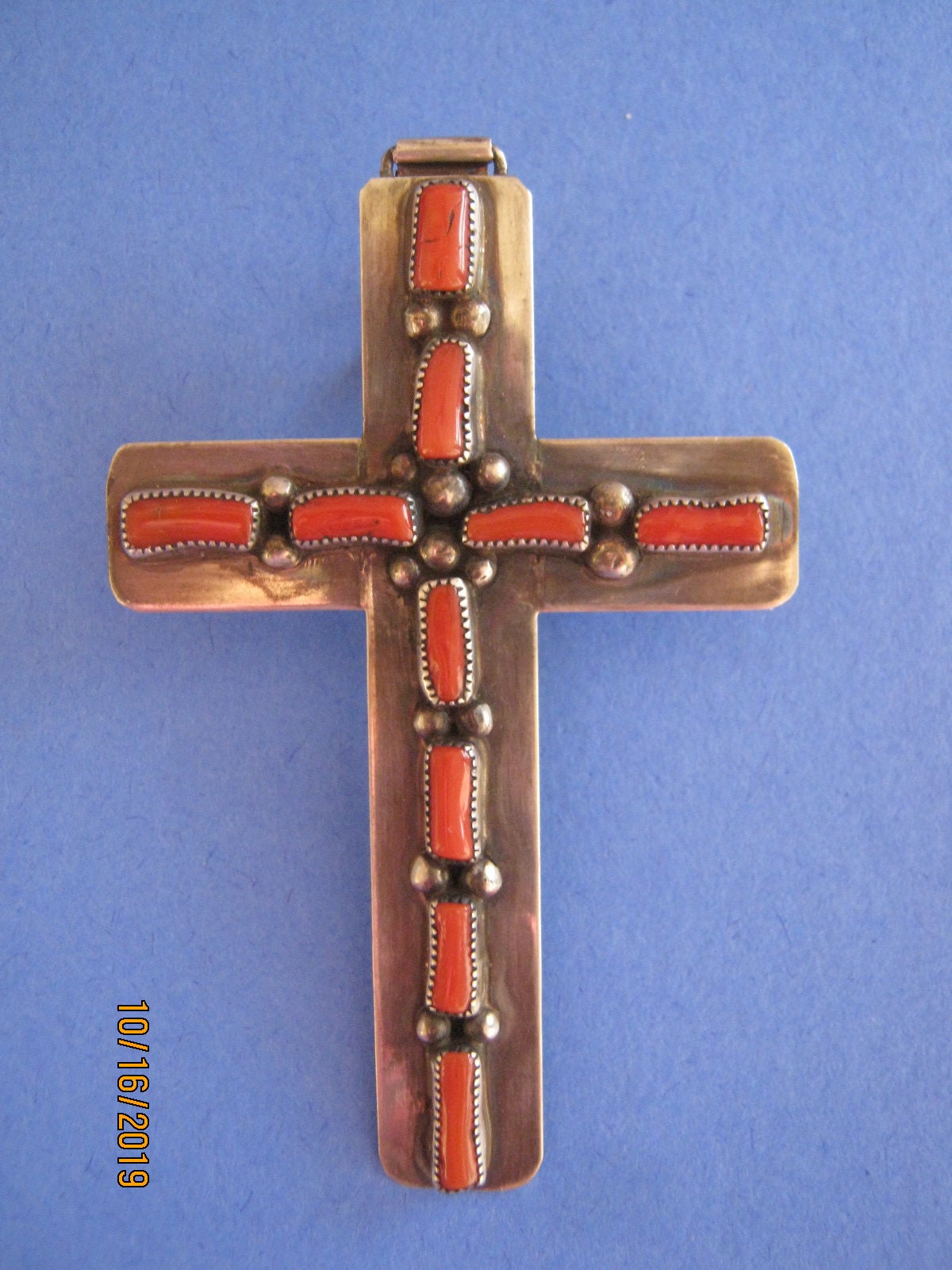 CORAL CROSS PENDANT Etsy