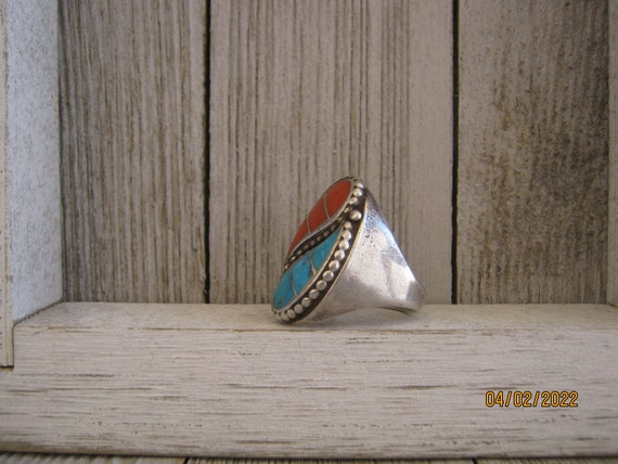 CORAL and TURQUOISE RING - image 4