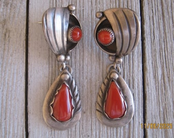 Navajo Coral Earrings