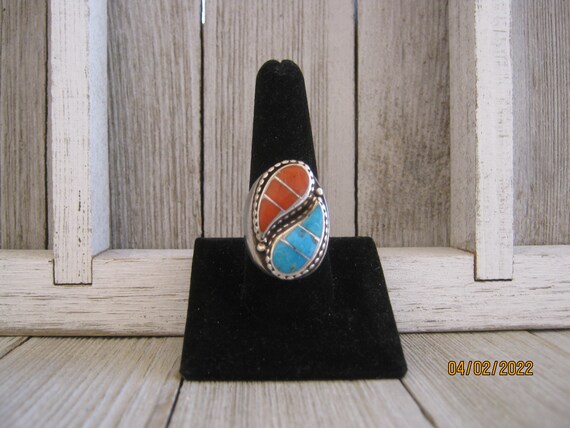 CORAL and TURQUOISE RING - image 8