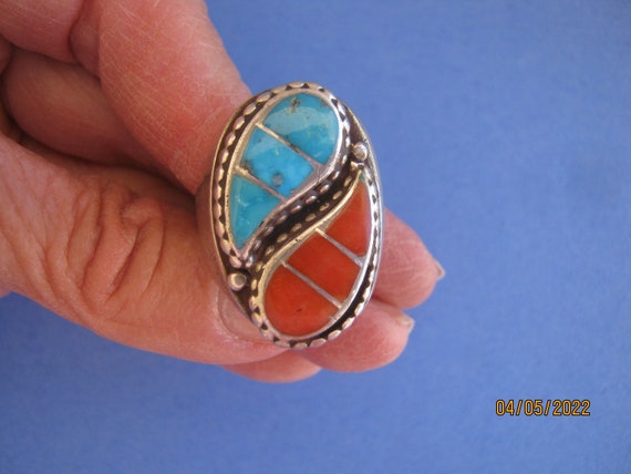 CORAL and TURQUOISE RING - image 10