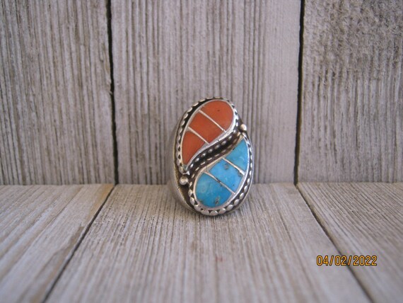 CORAL and TURQUOISE RING - image 2