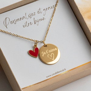 Personalized necklace with medals, Mother's Day gift, Mother's jewelry, name and heart, Grandma's gift, Baby gift, Valentine's Day image 13