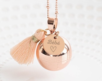 Pregnancy bola color of your choice personalized engraving pompom future mother