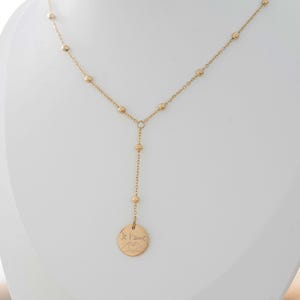 Collar de medallón personalizado grabado perla de acero inoxidable Mamá Regalo Mamá Joyería, Carta, Regalo de la abuela, Regalo de nacimiento, Día de San Valentín