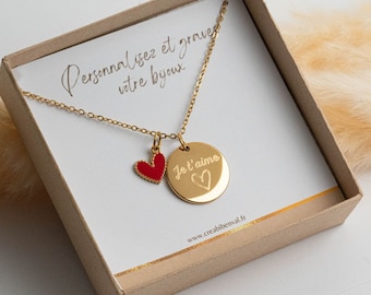 Gepersonaliseerde ketting met medailles Mom Gift Mom Sieraden, voornaam hart Oma Gift, Geboortecadeau, Valentijnsdag