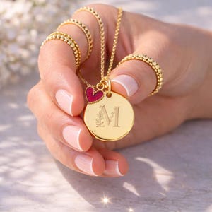 Collar personalizado con medallas, regalo para mamá, joyería para mamá, letra, corazón, regalo para abuela, regalo de nacimiento, día de San Valentín