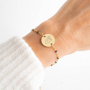 Personalized engraved bracelet Godmother bracelet Birth announcement bracelet gift