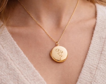Collana con medaglione in acciaio inossidabile inciso in oro, argento o oro rosa personalizzato con foto, regalo per la mamma, regalo di compleanno
