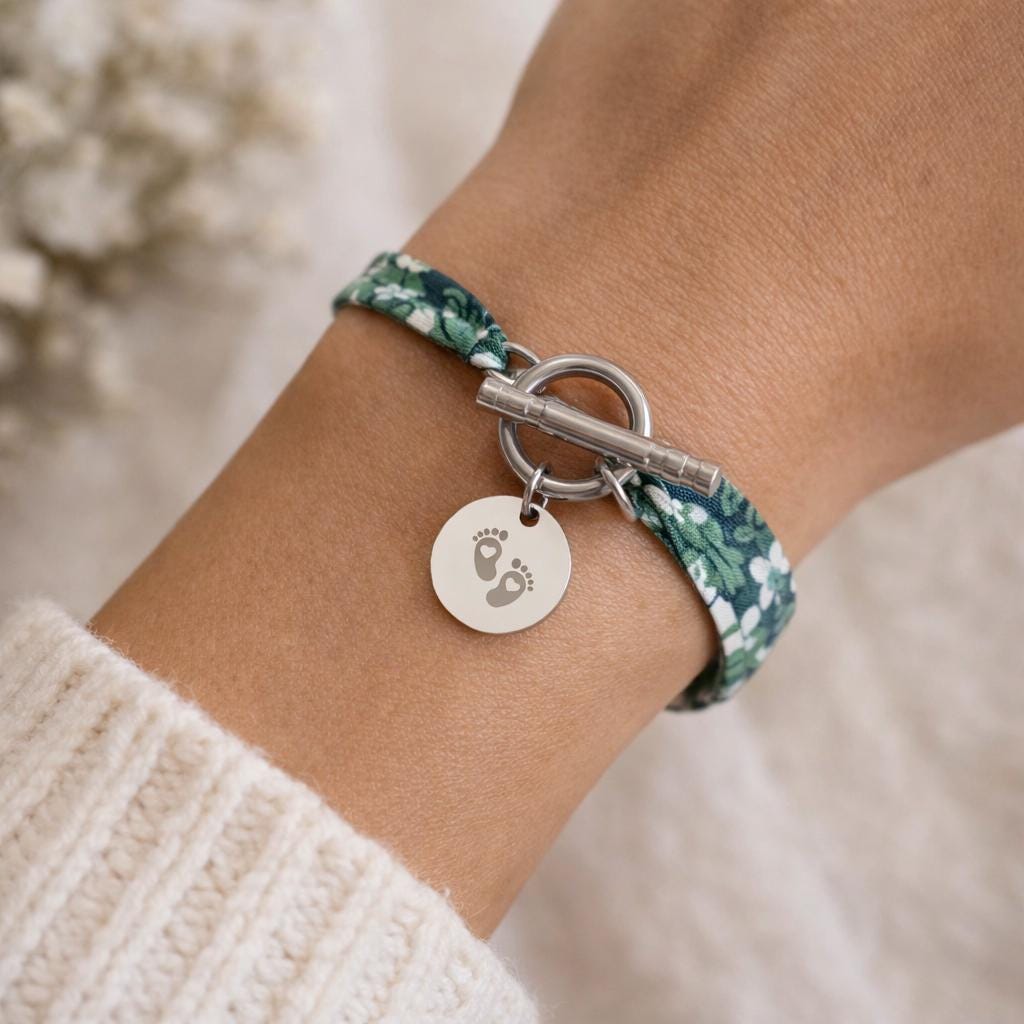 Bracciale Mamma Con Ciondolo Mere In Acciaio Inossidabile - Regalo Donna Per Festa Della Mamma O Compleanno, Con Sacchetto Portagioie