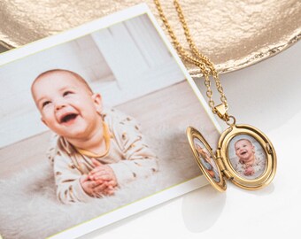 Collier médaillon personnalisé , collier médaillon coeur avec photo, pendentif étanche, médaillon qui s'ouvre, cadeau pour Maman