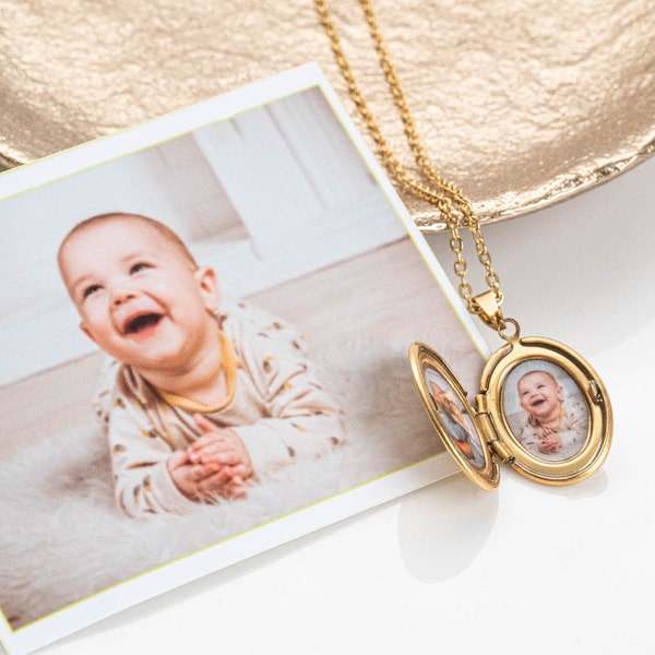 Collier médaillon personnalisé , collier médaillon coeur avec photo, pendentif étanche, médaillon qui s'ouvre, cadeau pour Maman