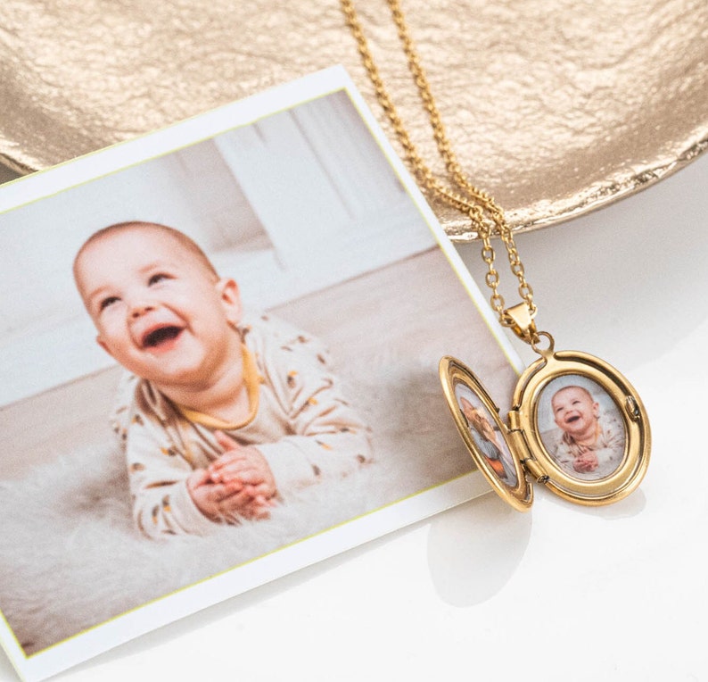 Collier médaillon personnalisé , collier médaillon coeur avec photo, pendentif photo, médaillon qui s'ouvre, cadeau pour Maman image 3