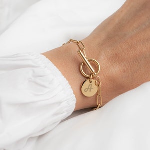 Bracelet personnalisé chaine avec médailles à graver, bracelet prénom, Cadeau naissance Cadeau maman Fête des mères