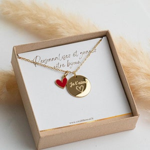 Collana personalizzata con medaglie Regalo mamma Gioielli mamma, nome cuore Regalo nonna, Regalo nascita, San Valentino immagine 8