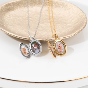 Collier médaillon personnalisé , collier médaillon coeur avec photo, pendentif photo, médaillon qui s'ouvre, cadeau pour Maman image 6