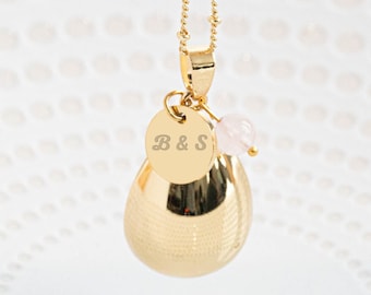 Pregnancy bola drop color of your choice personalized engraving fine pearl future mother