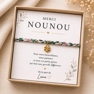 Cadeau Nounou Personnalisé | Bracelet Liberty Nounou | Merci Nounou | Cadeau Assistante Maternelle | Fin d'Année