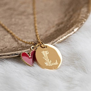 Collar personalizado con medallas, regalo para mamá, joyería para mamá, carta, corazón, regalo para abuela, regalo de nacimiento, día de San Valentín