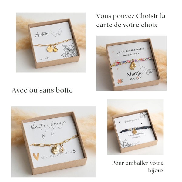 carte cadeau supplémentaire pour votre bijoux,  emballage cadeau, maman, papa carte pour la boîte à bijoux