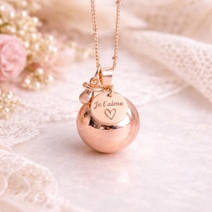 Bola de embarazo, color a elegir, grabado personalizado para futura mamá.