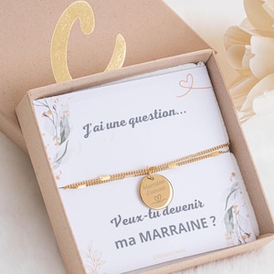 Personalized engraved godmother bracelet Godmother bracelet Birth announcement bracelet gift