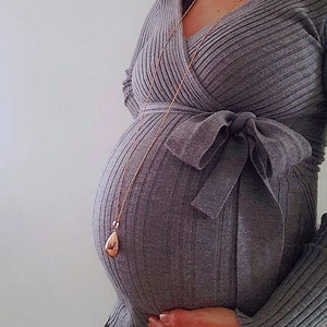 Pregnancy bola drop rose gold gift chain future mother image 4