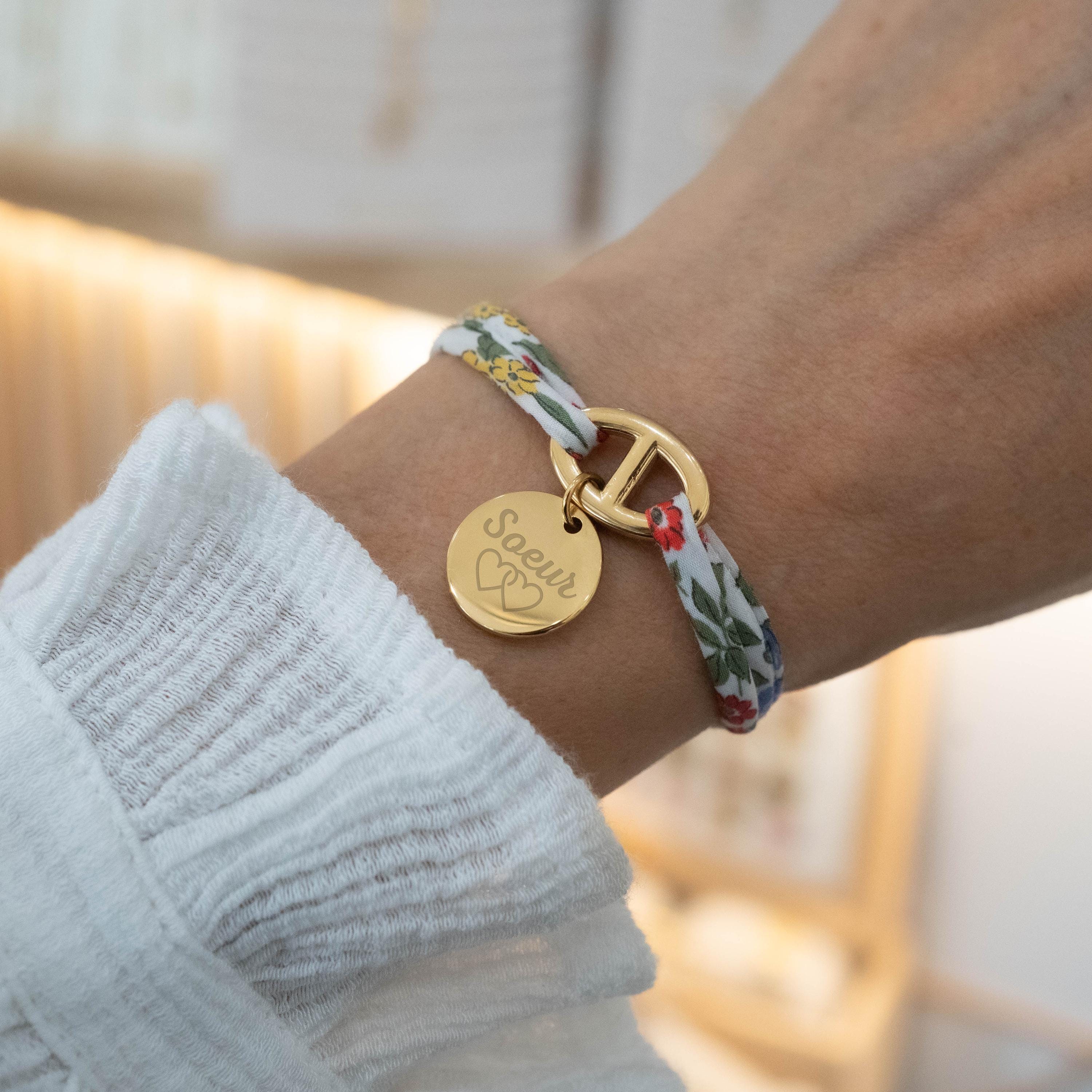 Bracelet Manchette Jonc Rigide - Chaîne D'ancre Maille Marine En Acier Argenté - Taille S/M/L à Préciser